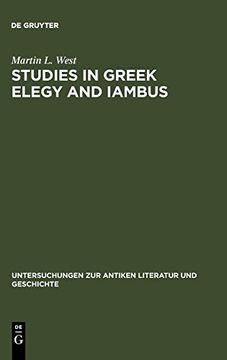 portada Studies in Greek Elegy and Iambus (en Inglés)