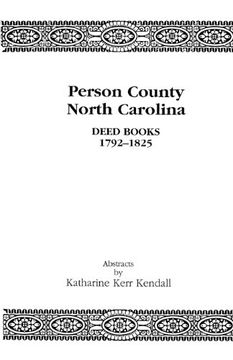 portada person county, north carolina, deed books, 1792-1825 (en Inglés)