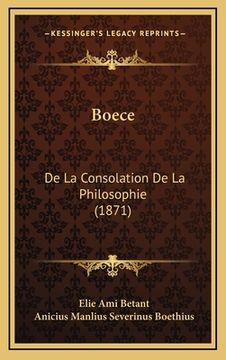 portada Boece: De La Consolation De La Philosophie (1871)