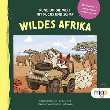 portada Rund um die Welt mit Fuchs und Schaf. Wildes Afrika (en Alemán)