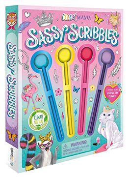 portada Sassy Scribbles Coloring Kit: With 4 Pom-Pom Color Pencils (en Inglés)