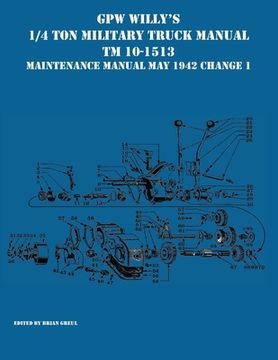 portada GPW Willy's 1/4 Ton Military Truck Manual TM 10-1513 Maintenance Manual May 1942 Change 1 (en Inglés)