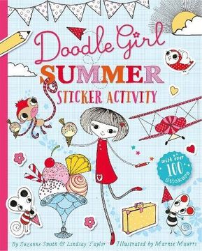 portada Doodle Girl Summer Sticker Activity Colouring Book 1 (Colouring Books)