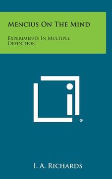 portada Mencius on the Mind: Experiments in Multiple Definition (en Inglés)