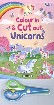 portada Colour in & cut out Unicorns (en Inglés)