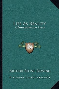 portada life as reality: a philosophical essay (in English)
