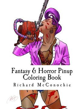 portada Fantasy & Horror Pinup Coloring Book: A fantasy and horror themed pinup coloring book for adults.