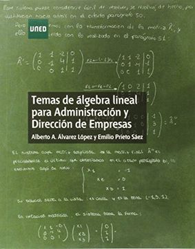 portada Temas de Álgebra Lineal Para Administración y Dirección de Empresas (Grado) (in Spanish)