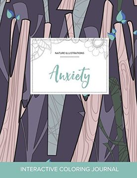portada Adult Coloring Journal: Anxiety (Nature Illustrations, Abstract Trees)