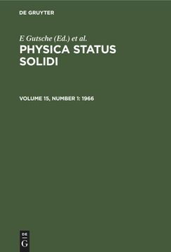 portada Physica Status Solidi, Volume 15, Number 1, Physica Status Solidi (1966) (en Inglés)