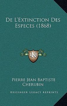 portada De L'Extinction Des Especes (1868) (en Francés)