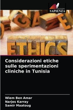 portada Considerazioni etiche sulle sperimentazioni cliniche in Tunisia (in Italian)
