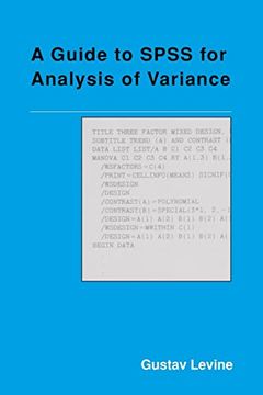 portada A Guide to Spss for Analysis of Variance (en Inglés)