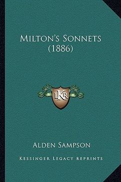 portada milton's sonnets (1886) (en Inglés)