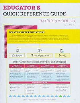 portada Educator's Quick Reference Guide to Differentiation