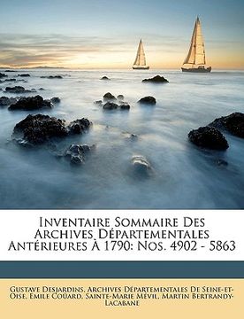 portada Inventaire Sommaire Des Archives Départementales Antérieures À 1790: Nos. 4902 - 5863 (in French)