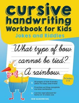portada Cursive Handwriting Workbook for Kids: Jokes and Riddles (en Inglés)