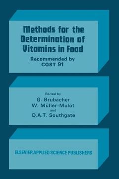 portada Methods for the Determination of Vitamins in Food: Recommended by Cost 91 (en Inglés)