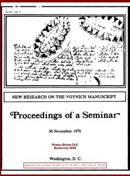 portada New Research on the Voynich Manuscript: Proceedings of a Seminar (in English)