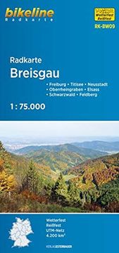 portada Radkarte Breisgau (Rk-Bw09) 1: 75. 000: Feldberg, Freiburg, Hochrhein, Oberrheingraben, Schwarzwald, Titisee-Neustadt. Gps-Tauglich mit Utm-Netz (en Alemán)