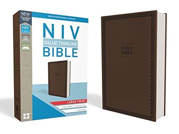 portada NIV, Value Thinline Bible, Large Print, Imitation Leather, Brown (in English)