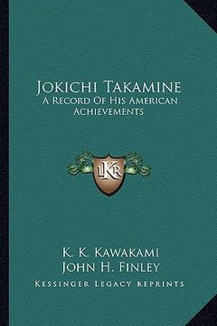 portada jokichi takamine: a record of his american achievements (en Inglés)