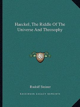 portada haeckel, the riddle of the universe and theosophy (en Inglés)
