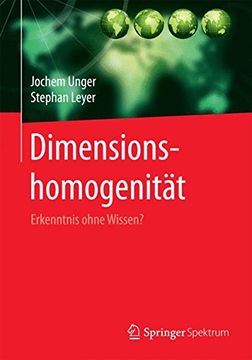 portada Dimensionshomogenität: Erkenntnis Ohne Wissen? (in German)