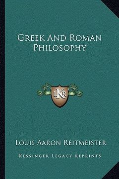 portada greek and roman philosophy (in English)