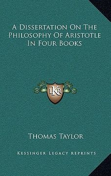 portada a dissertation on the philosophy of aristotle in four books (en Inglés)