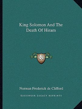 portada king solomon and the death of hiram (en Inglés)