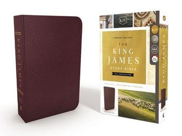 portada KJV, The King James Study Bible, Bonded Leather, Burgundy, Full-Color Edition (en Inglés)