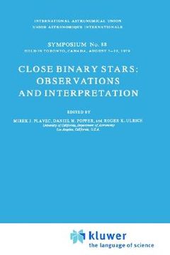 portada close binary stars: observations and interpretation (en Inglés)