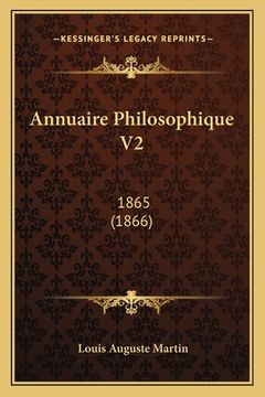 portada Annuaire Philosophique V2: 1865 (1866) (en Francés)