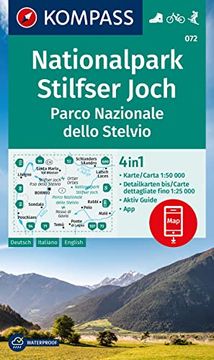 portada Kompass Wanderkarte 072 Nationalpark Stilfser Joch / Parco Nazionale Dello Stelvio 1: 50. 000 (en Italiano)