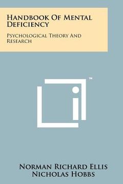 portada handbook of mental deficiency: psychological theory and research (in English)