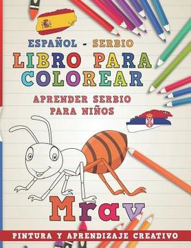 portada Libro Para Colorear Español - Serbio I Aprender Serbio Para Niños I Pintura Y Aprendizaje Creativo