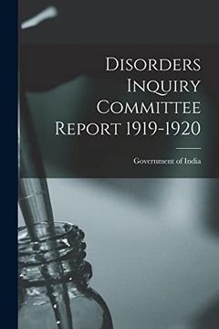 portada Disorders Inquiry Committee Report 1919-1920 (en Inglés)