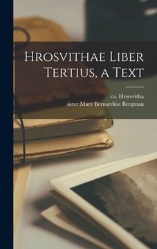 portada Hrosvithae Liber Tertius, a Text