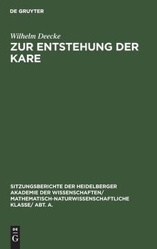 portada Zur Entstehung der Kare (en Alemán)