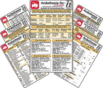 portada Anästhesie Karten-Set -professional- ( 7er-Set ) - Medizinische Taschen-Karte (in German)