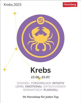 portada Krebs Sternzeichenkalender 2025 - Tagesabreißkalender - ihr Horoskop für Jeden tag (in German)
