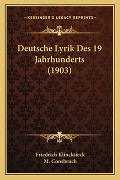 portada Deutsche Lyrik Des 19 Jahrhunderts (1903) (in German)