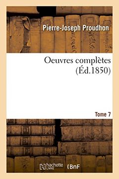 portada Oeuvres Completes Tome 7 (Sciences Sociales) (French Edition)