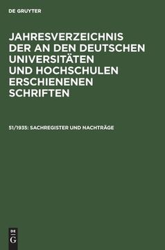 portada Sachregister und Nachträge (in German)