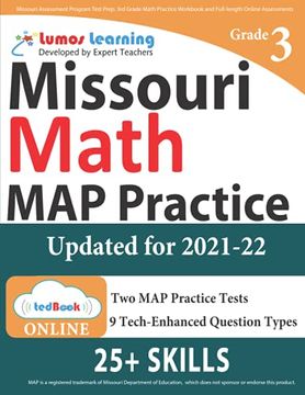 portada Missouri Assessment Program Test Prep: 3rd Grade Math Practice Workbook and Full-Length Online Assessments: Map Study Guide (en Inglés)