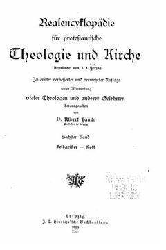 portada Realencyklopädie für protestantische theologie und kirche (German Edition)