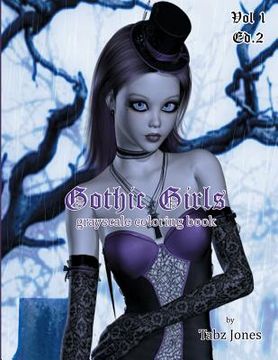 portada Gothic Girls Grayscale Coloring Book (en Inglés)