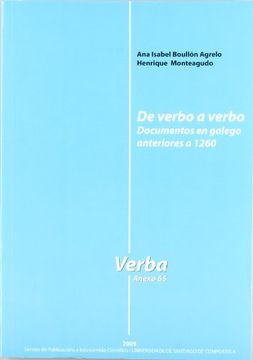 portada Va/65-De Verbo a Verbo.Documentos En Galego Anteriores a 1260