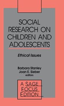 portada social research on children and adolescents: ethical issues (en Inglés)
